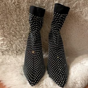 Rhinestone Sock Booties NWOT